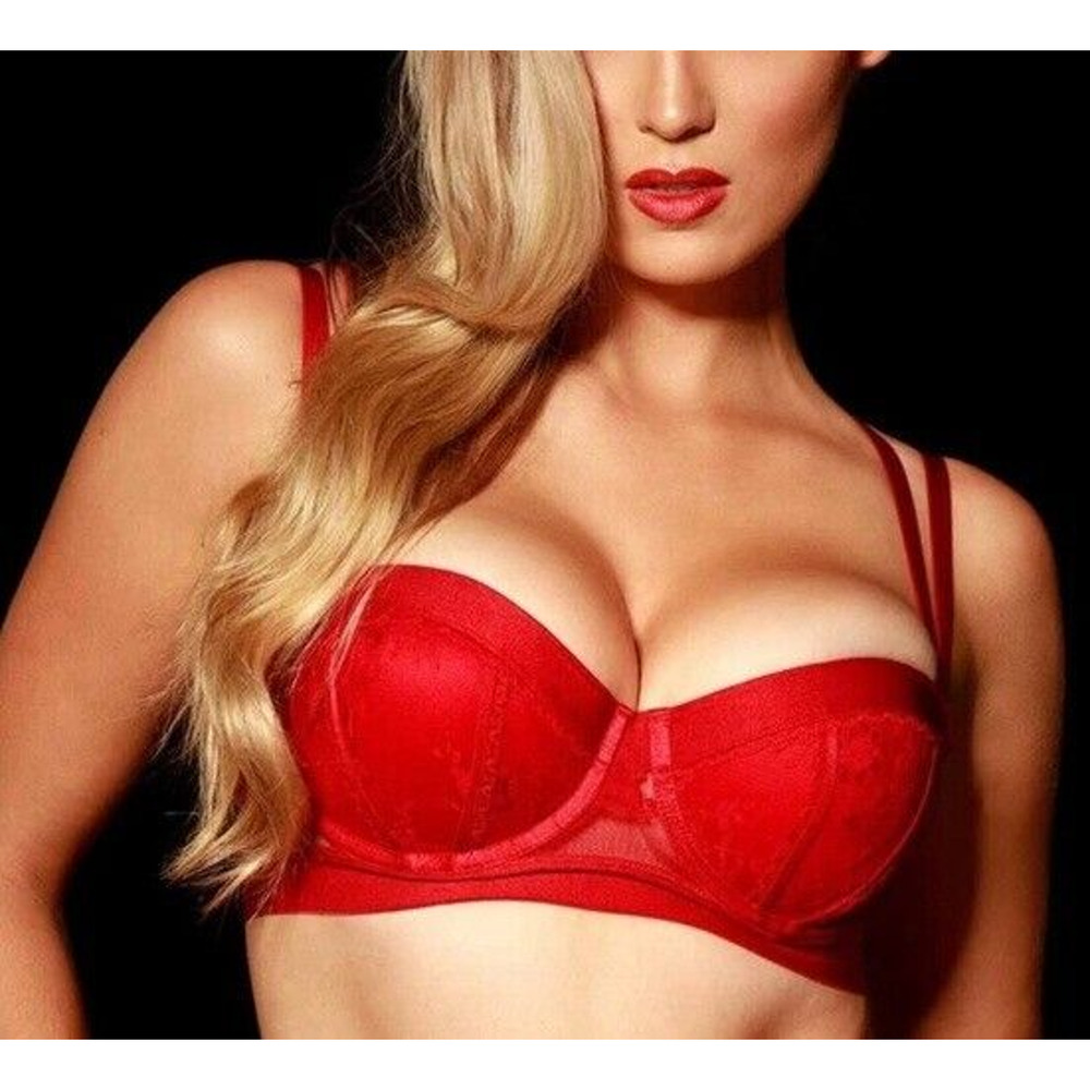 RARE🔥 Honey Birdette LUCILLE❤️ Red Lace Push Up Bra 32B